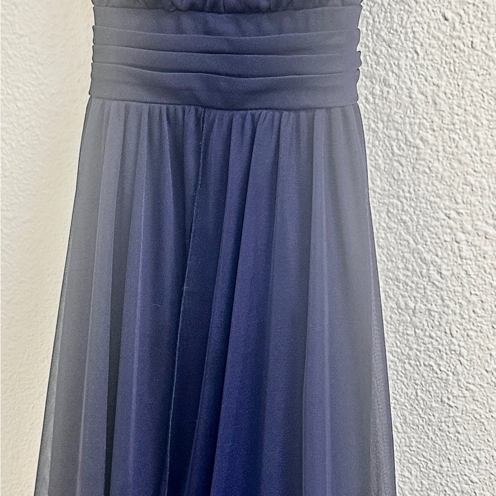 Elegant Navy Blue Strapless Dress Micas, size Medium